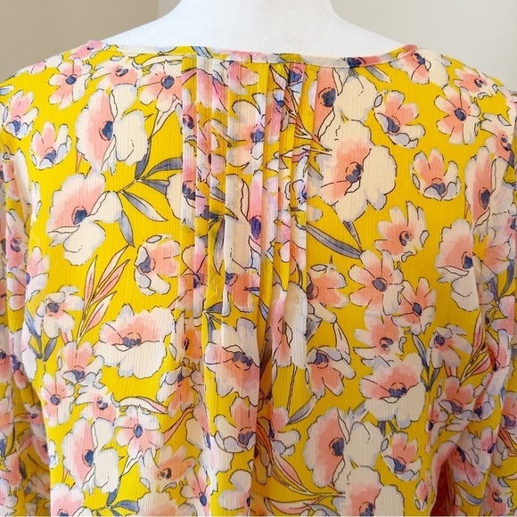 Tommy Hilfiger Pin Tuck Yellow Floral Blouse - Medium - Picture 6 of 16
